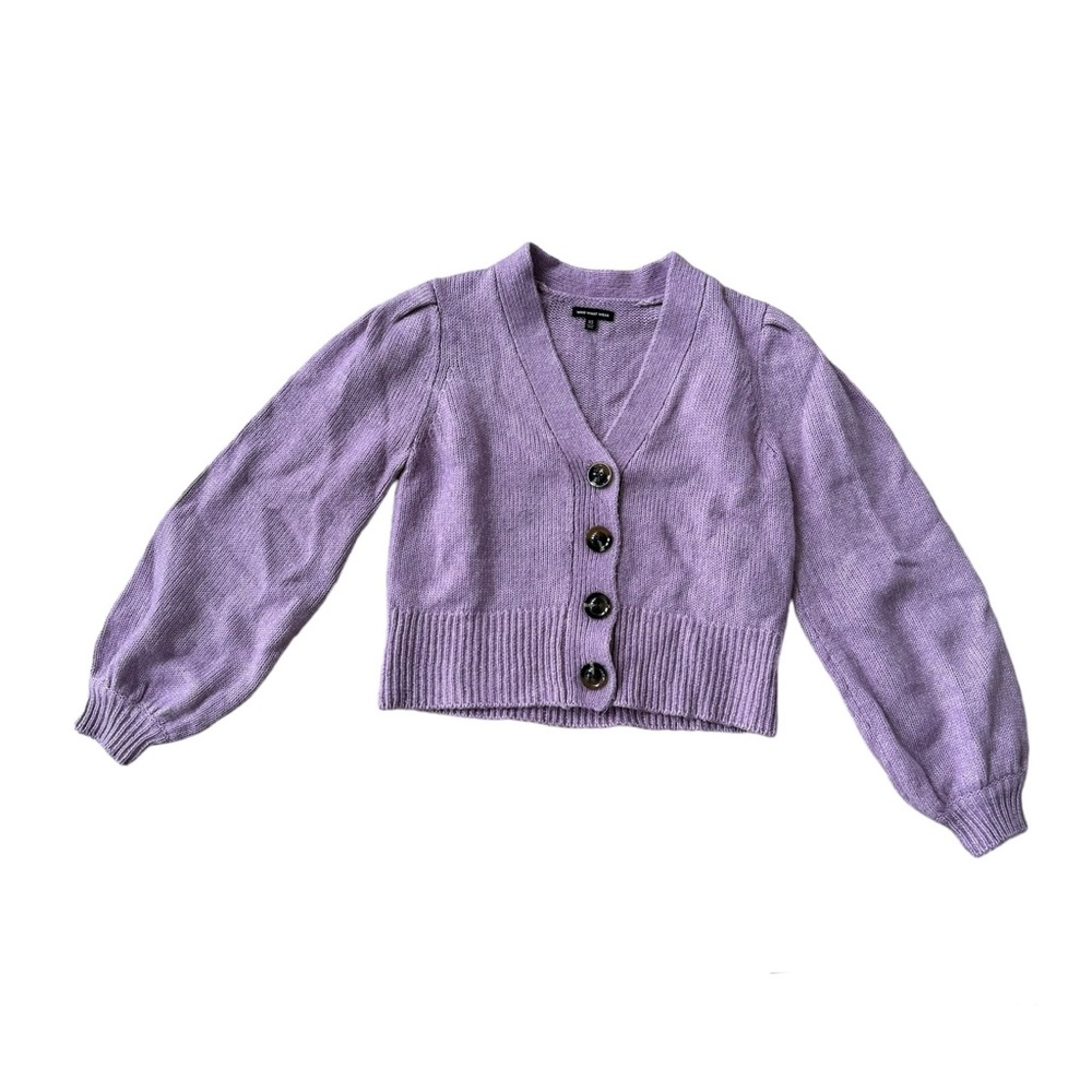 Who What Wear like new size XS purple women’s cardigan with brown buttons